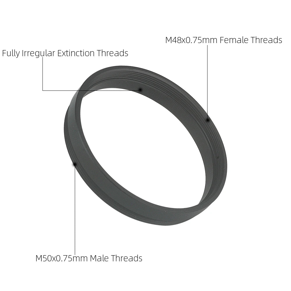 M50 Male to M48 Female Threads T-Ring Adapter