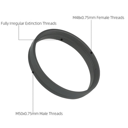 M50 Male to M48 Female Threads T-Ring Adapter