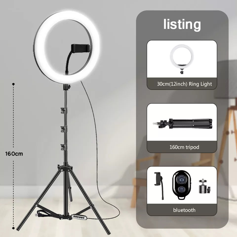 Amazon.com: imuviy Selfie Ring Light Set with Tripod Stand and Adjustable  Cell Phone Holder for Live Stream or Diammable Desk Makeup Ring Light Kit  Mini Led Camera Ringlight for YouTube Videos Photography :