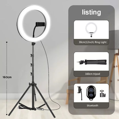 Selfie Ring Light with Tripod Stand & Cell Phone Holder