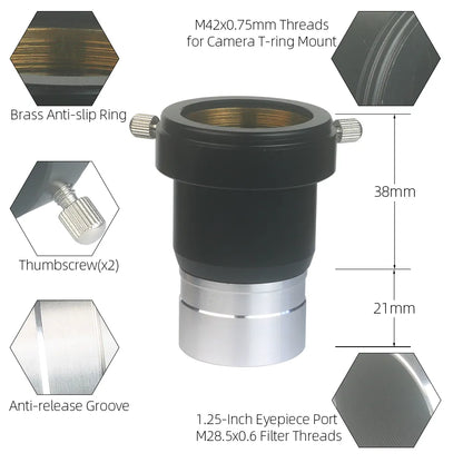 1.25 Inch Telescope Eyepiece Extension Tube