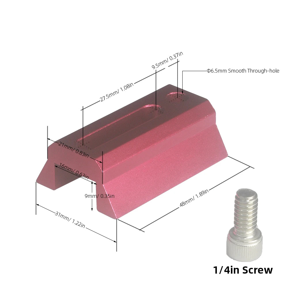 Square Dovetail Rails Vixen-Style Dovetail Rail Plate