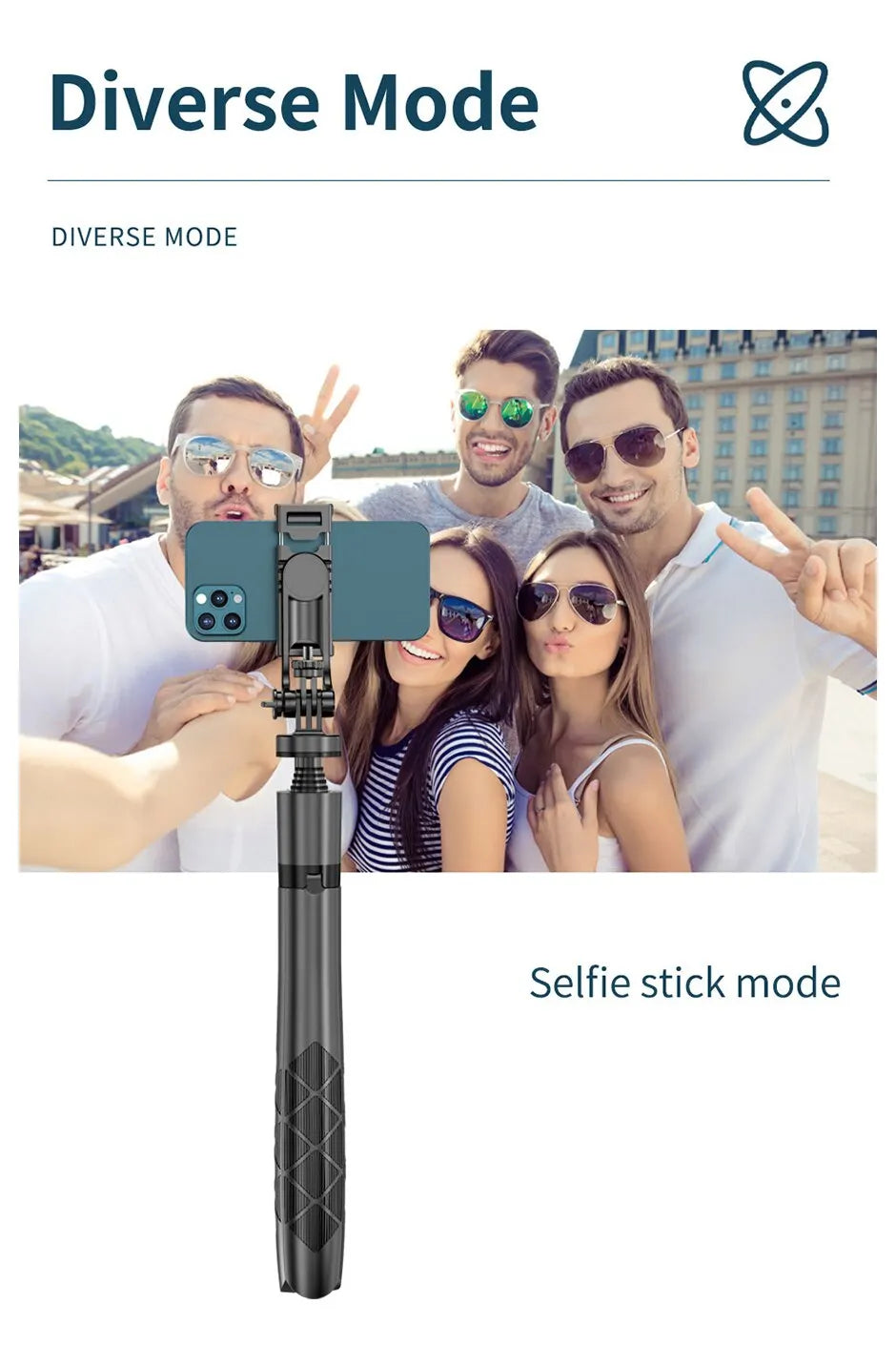 Selfie Stick Tripod with Wireless Bluetooth Remote