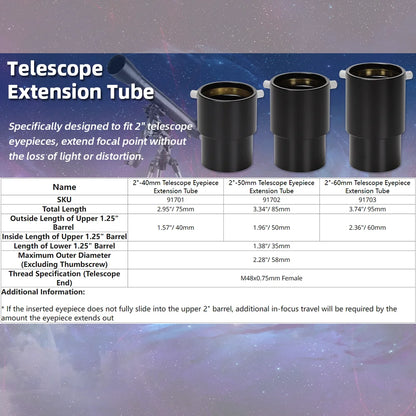 2 Inch Eyepiece Extension Tube