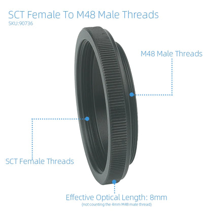 M48 Male to SCT Female Threads T Ring Adapter