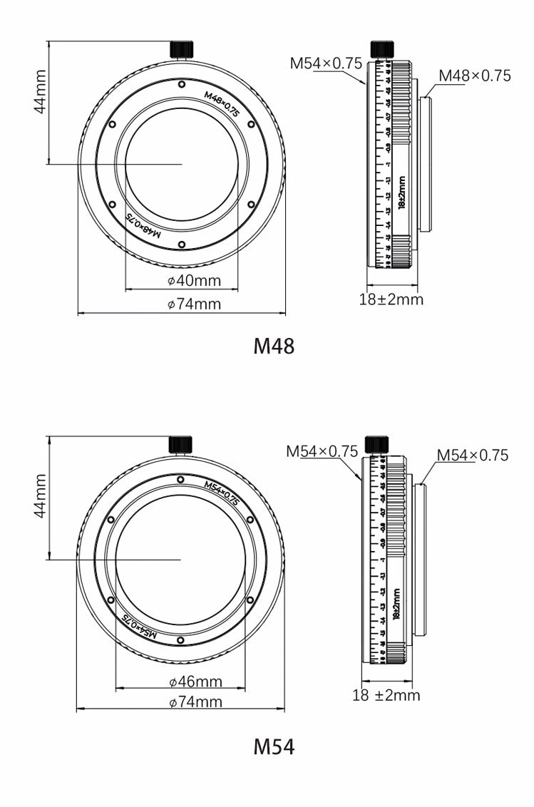 Askar M54 / M48 Back focus Adjuster