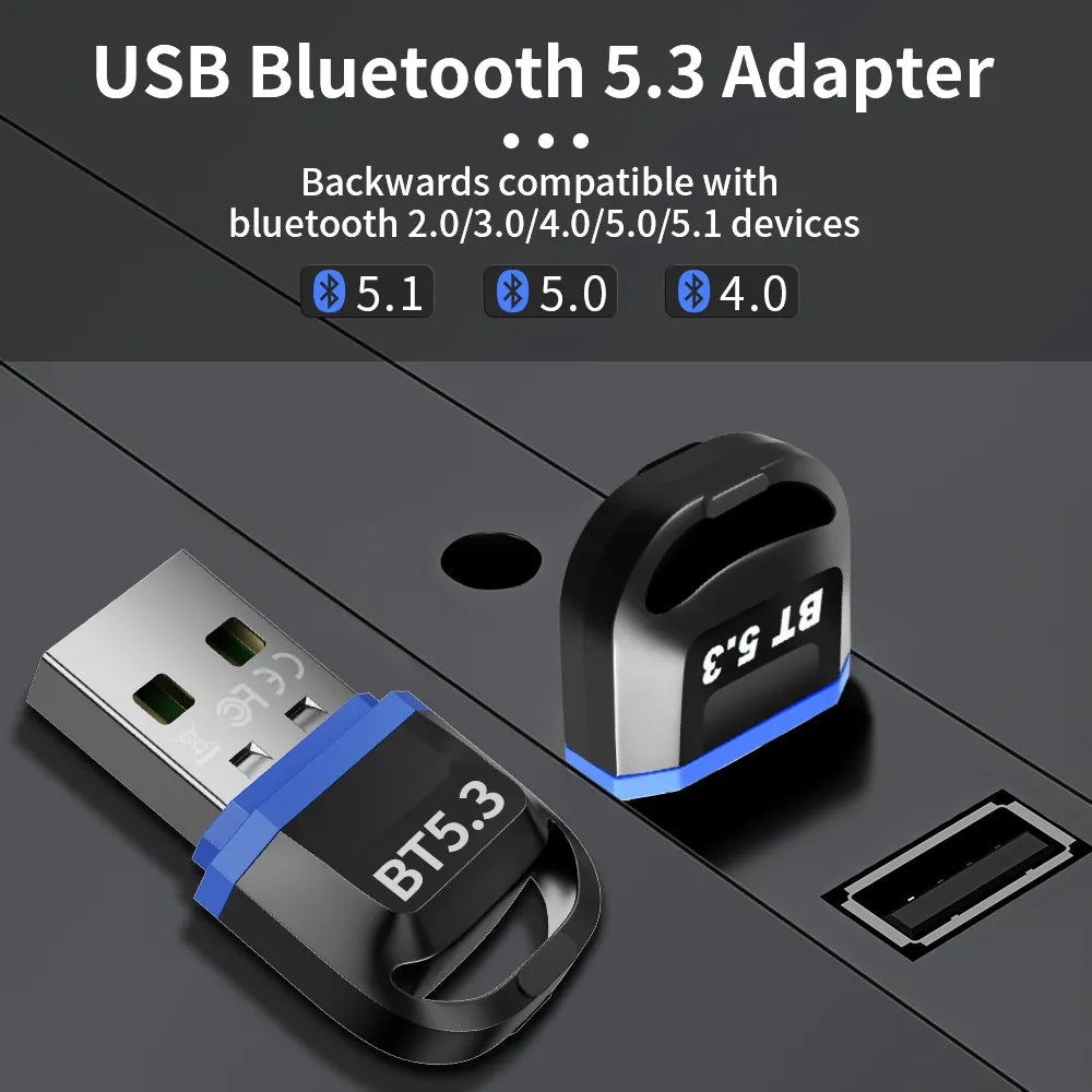 USB Bluetooth 5.3 Adapter for Laptop / PC fast bt 5.3