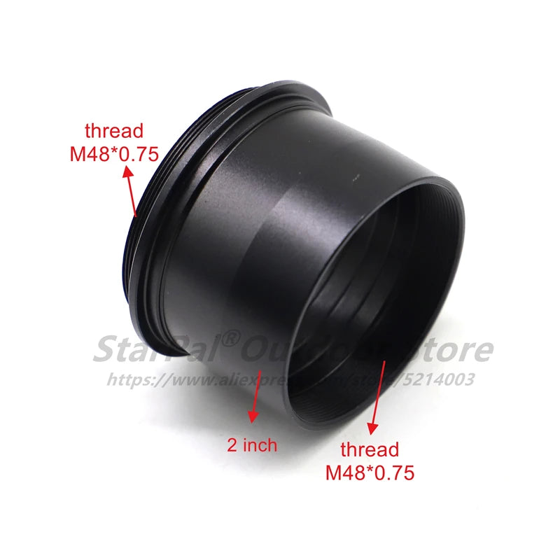 Male Thread T-ring Adapter 2" Inch to M48 for Camera Nikon / Canon / Sony and Astronomical Telescope