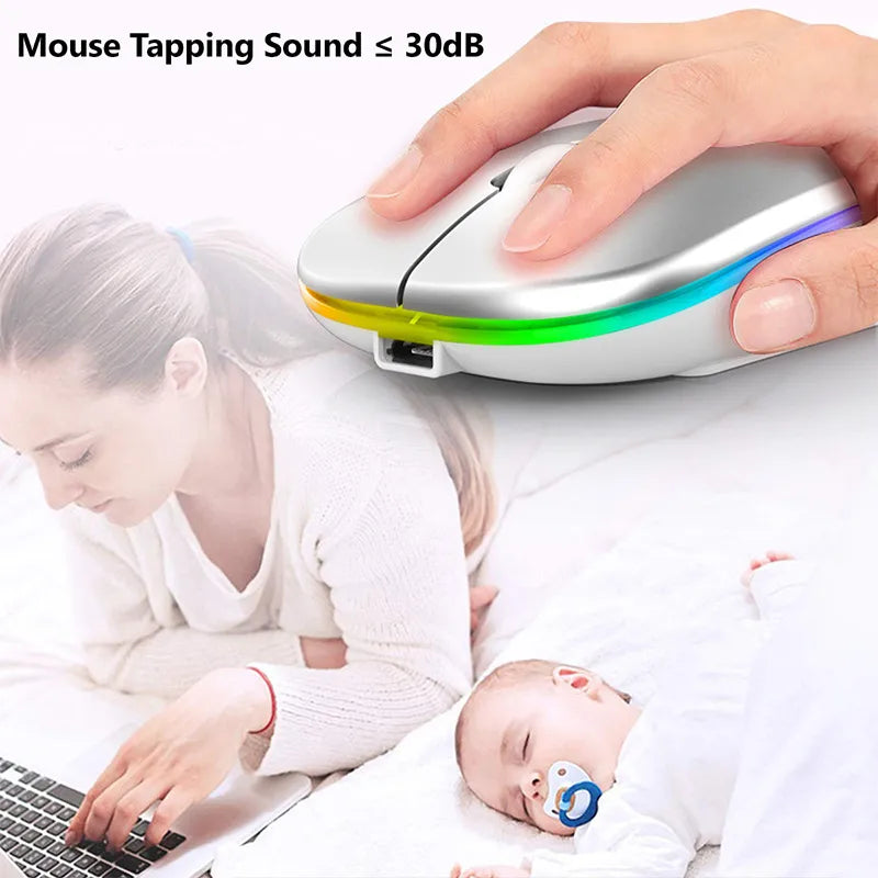 Wireless Bluetooth Mouse For Laptop PC Moust Tappid Sound